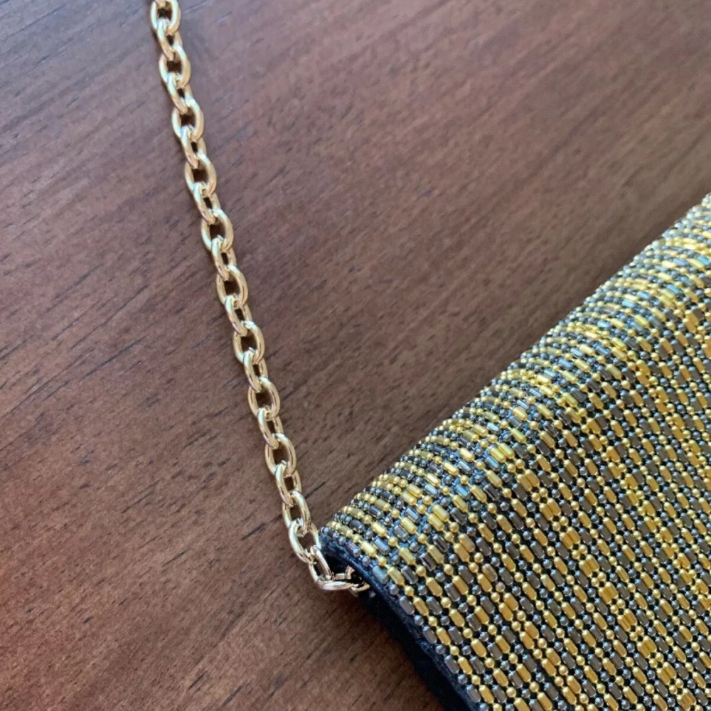 INC Veronica Gold Chain Clutch Handbag Nwt - Picture 3 of 5